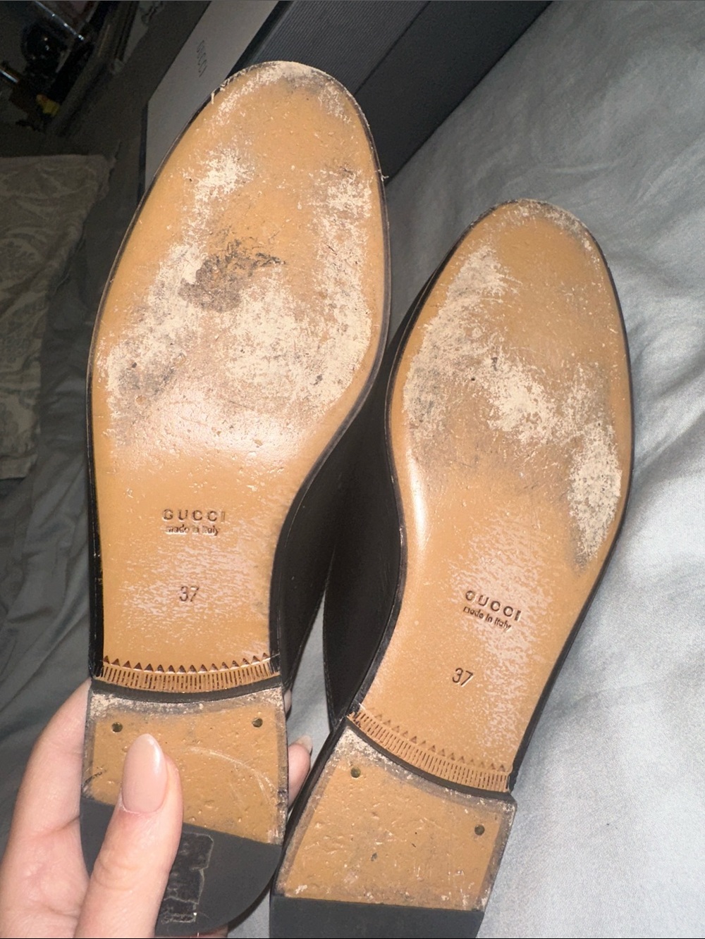 Gucci Princeton Black Leather Slip-On Mule with Gold Horsebit - Picture 5 of 6